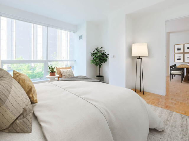 Bedroom with Parquet Flooring