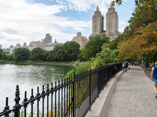 Take a stroll around the tranquil lakes of Central Park.