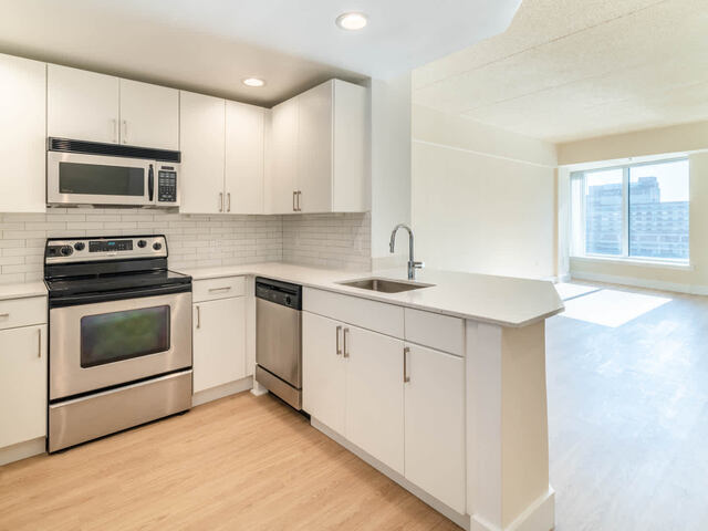 Kitchen and Living Room with Hard Surface Flooring