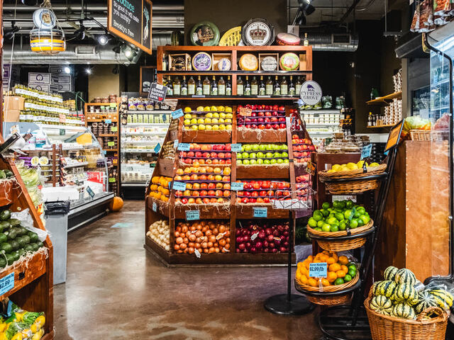 Conveniently close to neighborhood grocery stores.