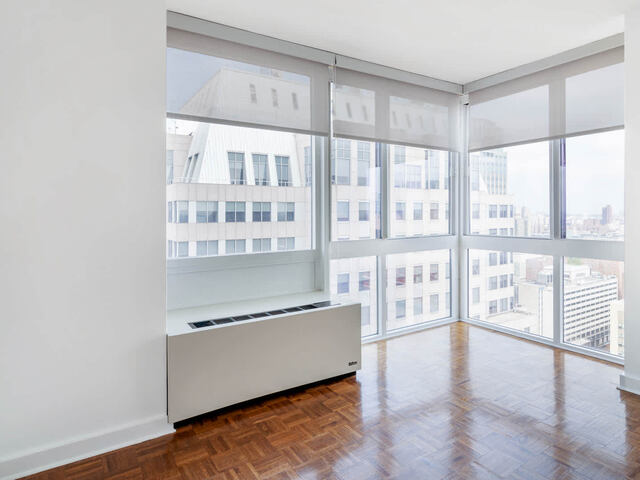Living Room with Wood Parquet Flooring