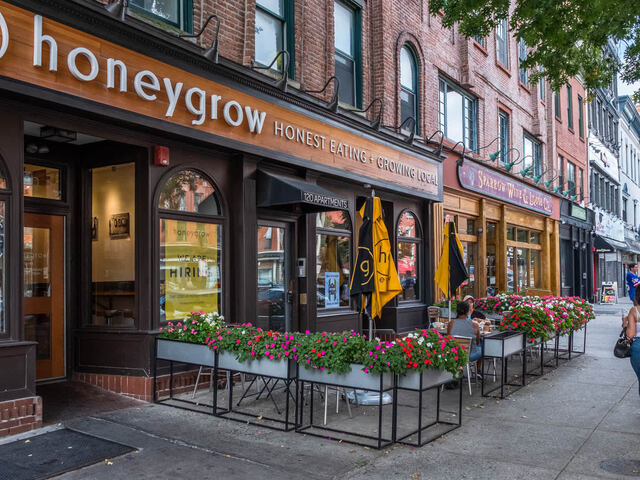 Check out the restaurants along Washington Street, just a 5-minute walk away.