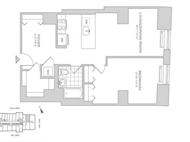 1-Bedroom at 70 Pine Street