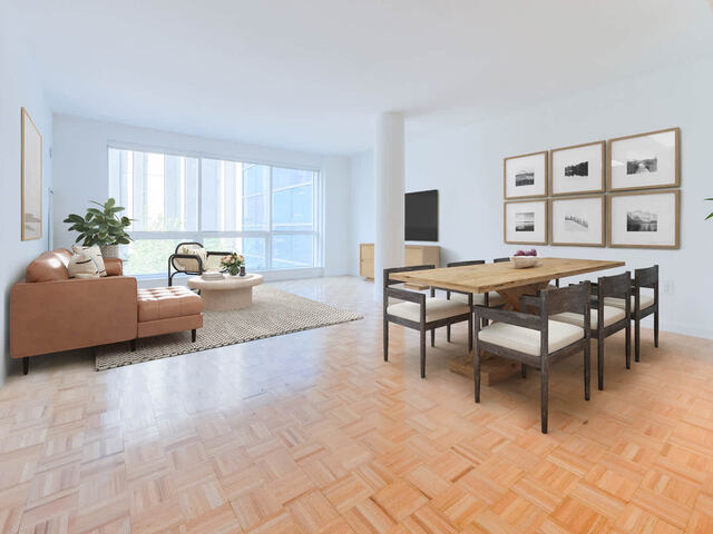 Living Room with Parquet Flooring