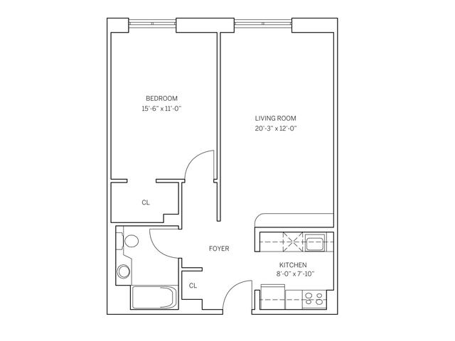 1-Bedroom at Newport: The Roosevelt