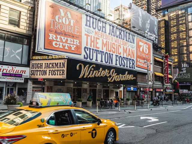 Catch a show on Broadway, just a block a way.