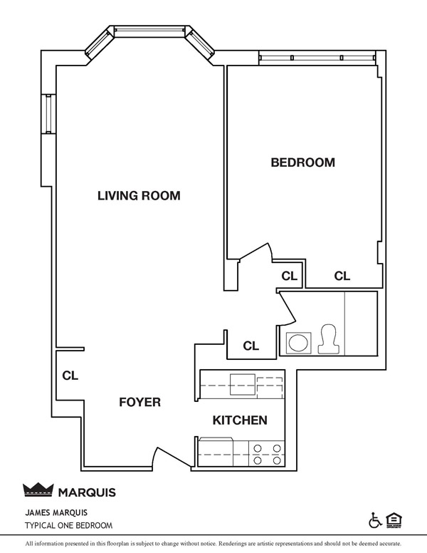 101 West 90th: Typical 1BR (Floorplan)