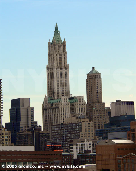 Woolworth Building as seen from the Hudson River