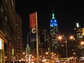 The Empire State Building at night as seen from Flatiron District.
