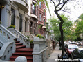 The Upper West Side. A typical brownstone block.